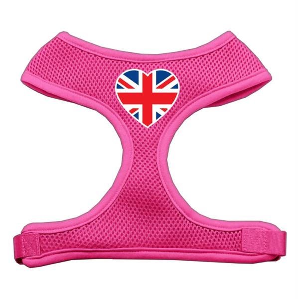 Unconditional Love Heart Flag UK Screen Print Soft Mesh Harness Pink Extra Large UN760974